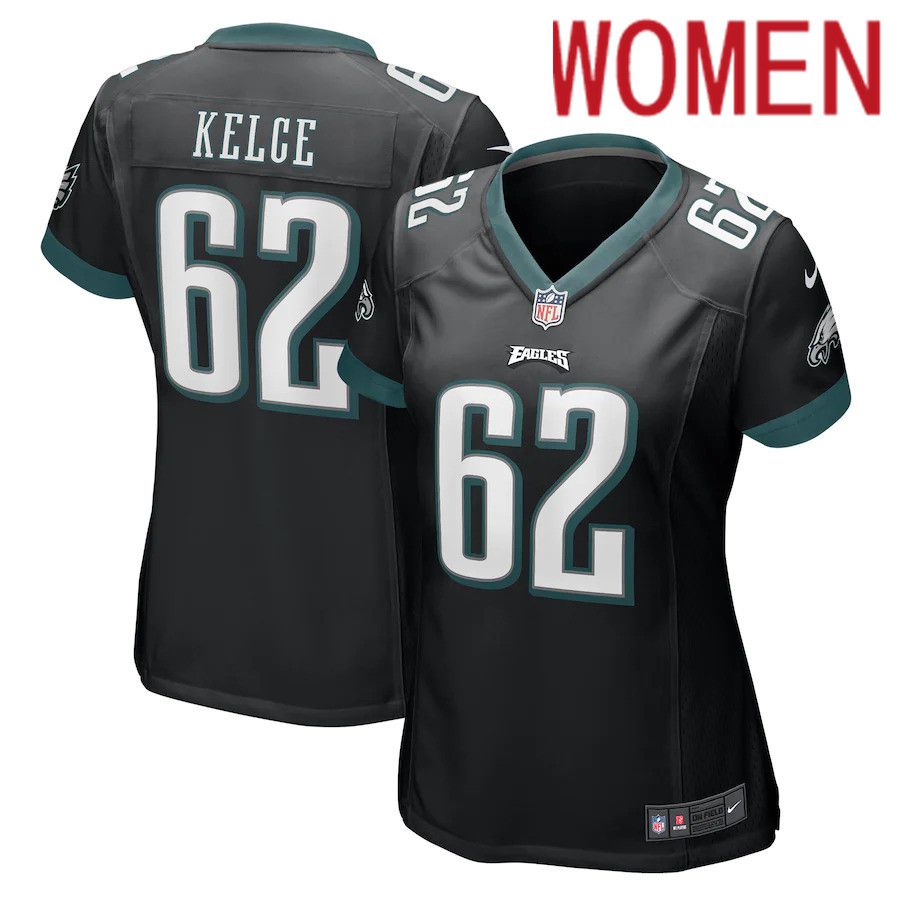Women Philadelphia Eagles #62 Jason Kelce Nike Black Player Game NFL Jersey
